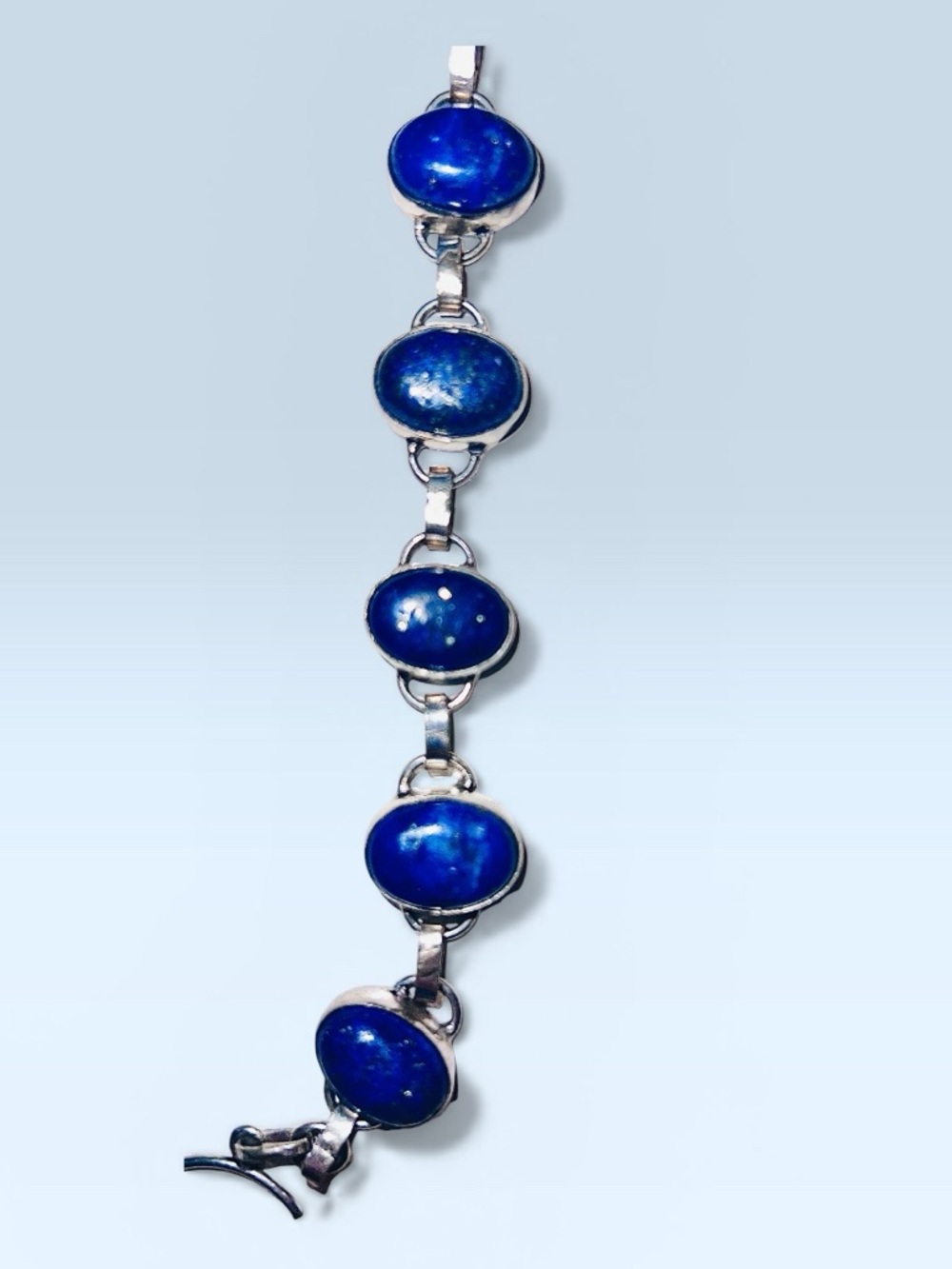 Hand Crafted LAPIS LAZULI Link Bracelet
Tribal Sterling Silver Vintage